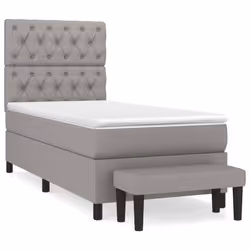 vidaXL Giroletto a Molle con Materasso Grigio Chiaro 80x200 cm Tessuto - Vista aggiuntiva 2