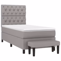 vidaXL Giroletto a Molle con Materasso Grigio Chiaro 80x200 cm Tessuto - Vista aggiuntiva 3