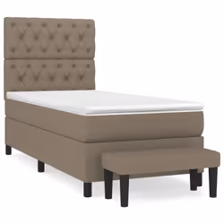 vidaXL Giroletto a Molle con Materasso Tortora 80x200 cm inTessuto - Vista aggiuntiva 2