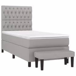 Giroletto a Molle con Materasso Grigio Chiaro 90x190 cm Tessutocod mxl 99176 - Vista aggiuntiva 3