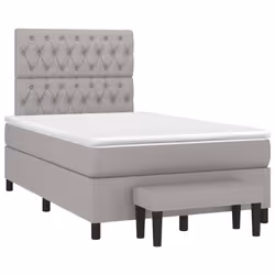 vidaXL Giroletto a Molle con Materasso Grigio Chiaro 120x200cm Tessuto - Vista aggiuntiva 3