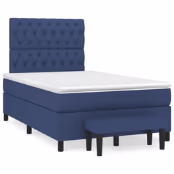 vidaXL Giroletto a Molle con Materasso Blu 120x200 cm in Tessuto - Vista aggiuntiva 2