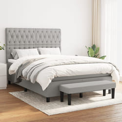vidaXL Giroletto a Molle con Materasso Grigio Chiaro 140x200cm Tessuto