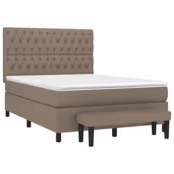 vidaXL Giroletto a Molle con Materasso Tortora 140x200 cm in Tessuto - Vista aggiuntiva 3