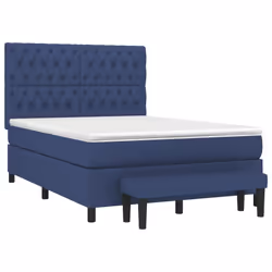 vidaXL Giroletto a Molle con Materasso Blu 140x200 cm in Tessuto - Vista aggiuntiva 3