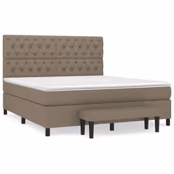 vidaXL Giroletto a Molle con Materasso Tortora 160x200 cm in Tessuto - Vista aggiuntiva 2