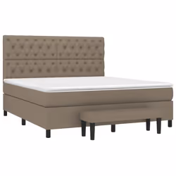 vidaXL Giroletto a Molle con Materasso Tortora 160x200 cm in Tessuto - Vista aggiuntiva 3