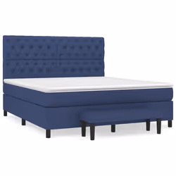 vidaXL Giroletto a Molle con Materasso Blu 160x200 cm in Tessuto - Vista aggiuntiva 2