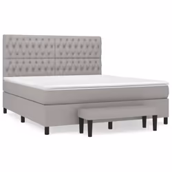 vidaXL Giroletto a Molle con Materasso Grigio Chiaro180x200 cm Tessuto - Vista aggiuntiva 2