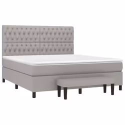 vidaXL Giroletto a Molle con Materasso Grigio Chiaro180x200 cm Tessuto - Vista aggiuntiva 3