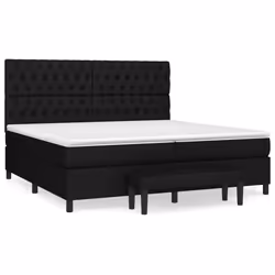 vidaXL Giroletto a Molle con Materasso Nero 200x200 cm in Tessuto - Vista aggiuntiva 2