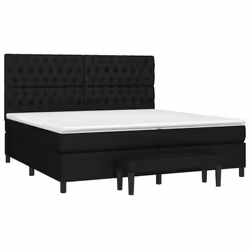 vidaXL Giroletto a Molle con Materasso Nero 200x200 cm in Tessuto - Vista aggiuntiva 3
