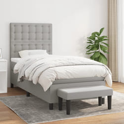 vidaXL Giroletto a Molle con Materasso Grigio Chiaro 80x200 cm Tessuto