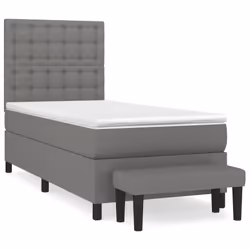 vidaXL Giroletto a Molle con Materasso Grigio Scuro 80x200 cm Tessuto - Vista aggiuntiva 2