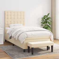 vidaXL Giroletto a Molle con Materasso Crema 80x200 cm inTessuto