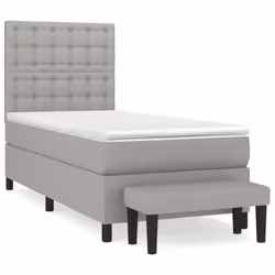 Giroletto a Molle con Materasso Grigio Chiaro 90x190 cm Tessutocod mxl 123128 - Vista aggiuntiva 2