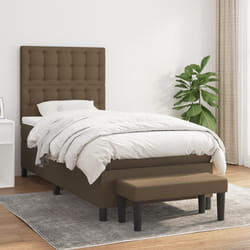 Giroletto a Molle con Materasso Marrone Scuro 90x190cm Tessutocod mxl 123129