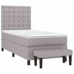 vidaXL Giroletto a Molle con Materasso Grigio Chiaro 90x200 cm Tessuto - Vista aggiuntiva 3