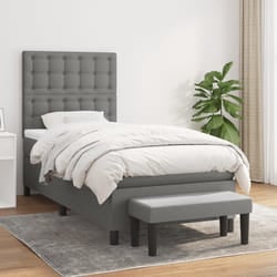 vidaXL Giroletto a Molle con Materasso Grigio Scuro 90x200 cm Tessuto