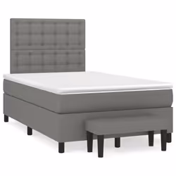 vidaXL Giroletto a Molle con Materasso Grigio Scuro 120x200 cm Tessuto - Vista aggiuntiva 2