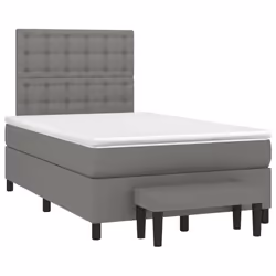 vidaXL Giroletto a Molle con Materasso Grigio Scuro 120x200 cm Tessuto - Vista aggiuntiva 3