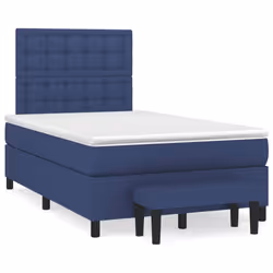 vidaXL Giroletto a Molle con Materasso Blu 120x200 cm in Tessuto - Vista aggiuntiva 2