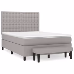 vidaXL Giroletto a Molle con Materasso Grigio Chiaro 140x200cm Tessuto - Vista aggiuntiva 2