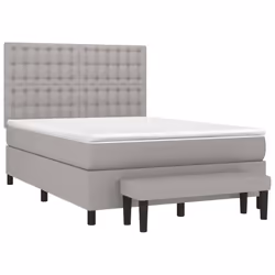 vidaXL Giroletto a Molle con Materasso Grigio Chiaro 140x200cm Tessuto - Vista aggiuntiva 3