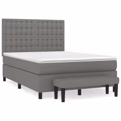vidaXL Giroletto a Molle con Materasso Grigio Scuro 140x200cm Tessuto - Vista aggiuntiva 2