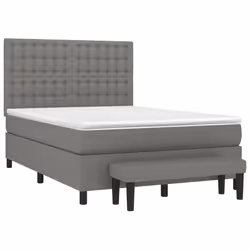 vidaXL Giroletto a Molle con Materasso Grigio Scuro 140x200cm Tessuto - Vista aggiuntiva 3