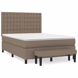vidaXL Giroletto a Molle con Materasso Tortora 140x200 cm in Tessuto - Vista aggiuntiva 2