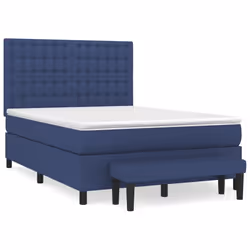 vidaXL Giroletto a Molle con Materasso Blu 140x200 cm in Tessuto - Vista aggiuntiva 2