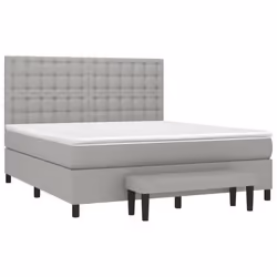 vidaXL Giroletto a Molle con Materasso Grigio Chiaro160x200 cm Tessuto - Vista aggiuntiva 3