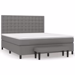 vidaXL Giroletto a Molle con Materasso Grigio Scuro 160x200 cm Tessuto - Vista aggiuntiva 2