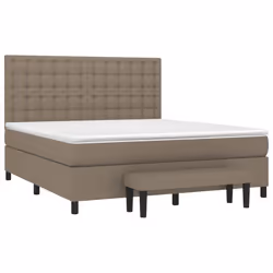 vidaXL Giroletto a Molle con Materasso Tortora 160x200 cm in Tessuto - Vista aggiuntiva 3