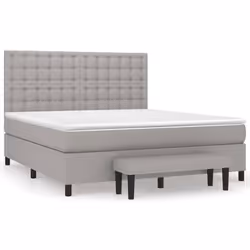 vidaXL Giroletto a Molle con Materasso Grigio Chiaro180x200 cm Tessuto - Vista aggiuntiva 2