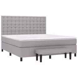 vidaXL Giroletto a Molle con Materasso Grigio Chiaro180x200 cm Tessuto - Vista aggiuntiva 3