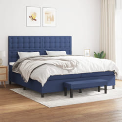 vidaXL Giroletto a Molle con Materasso Blu 200x200 cm in Tessuto