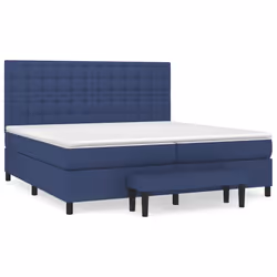 vidaXL Giroletto a Molle con Materasso Blu 200x200 cm in Tessuto - Vista aggiuntiva 2