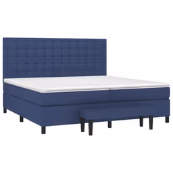 vidaXL Giroletto a Molle con Materasso Blu 200x200 cm in Tessuto - Vista aggiuntiva 3