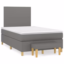 vidaXL Giroletto a Molle con Materasso Grigio Scuro 120x200 cm Tessuto - Vista aggiuntiva 2