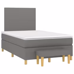 vidaXL Giroletto a Molle con Materasso Grigio Scuro 120x200 cm Tessuto - Vista aggiuntiva 3