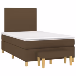 vidaXL Giroletto a Molle con Materasso Marrone Scuro 120x200cm Tessuto - Vista aggiuntiva 3