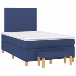 vidaXL Giroletto a Molle con Materasso Blu 120x200 cm in Tessuto - Vista aggiuntiva 3