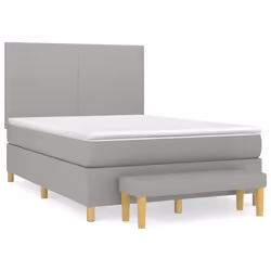 Giroletto a Molle con Materasso Grigio Chiaro 140x190cm Tessutocod mxl 99193 - Vista aggiuntiva 2