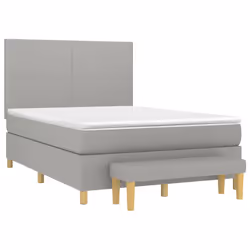 Giroletto a Molle con Materasso Grigio Chiaro 140x190cm Tessutocod mxl 99193 - Vista aggiuntiva 3
