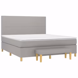 vidaXL Giroletto a Molle con Materasso Grigio Chiaro160x200 cm Tessuto - Vista aggiuntiva 3