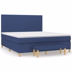 vidaXL Giroletto a Molle con Materasso Blu 160x200 cm in Tessuto - Vista aggiuntiva 2