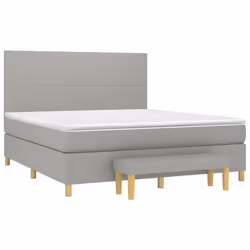 vidaXL Giroletto a Molle con Materasso Grigio Chiaro180x200 cm Tessuto - Vista aggiuntiva 3
