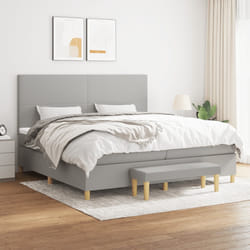 vidaXL Giroletto a Molle con Materasso Grigio Chiaro 200x200cm Tessuto